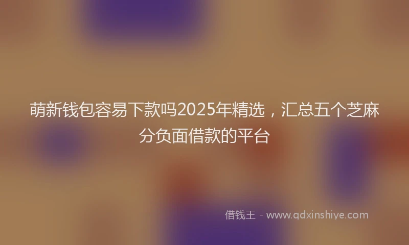 萌新钱包容易下款吗2025年精选，汇总五个芝麻分负面借款的平台