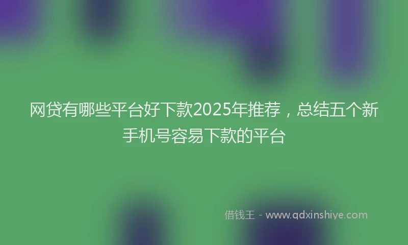 网贷有哪些平台好下款2025年推荐，总结五个新手机号容易下款的平台