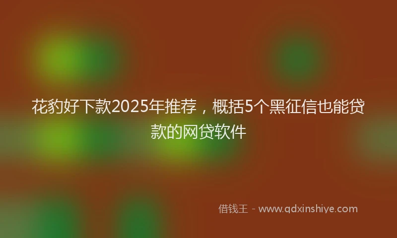 花豹好下款2025年推荐，概括5个黑征信也能贷款的网贷软件