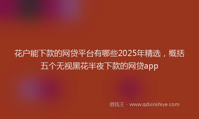 花户能下款的网贷平台有哪些2025年精选，概括五个无视黑花半夜下款的网贷app