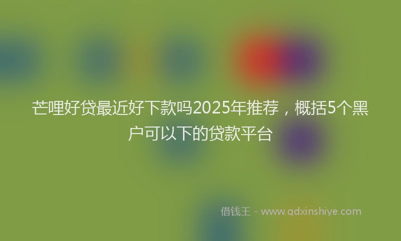 芒哩好贷最近好下款吗2025年推荐，概括5个黑户可以下的贷款平台