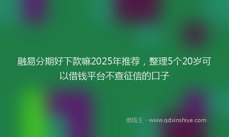 融易分期好下款嘛2025年推荐，整理5个20岁可以借钱平台不查征信的口子