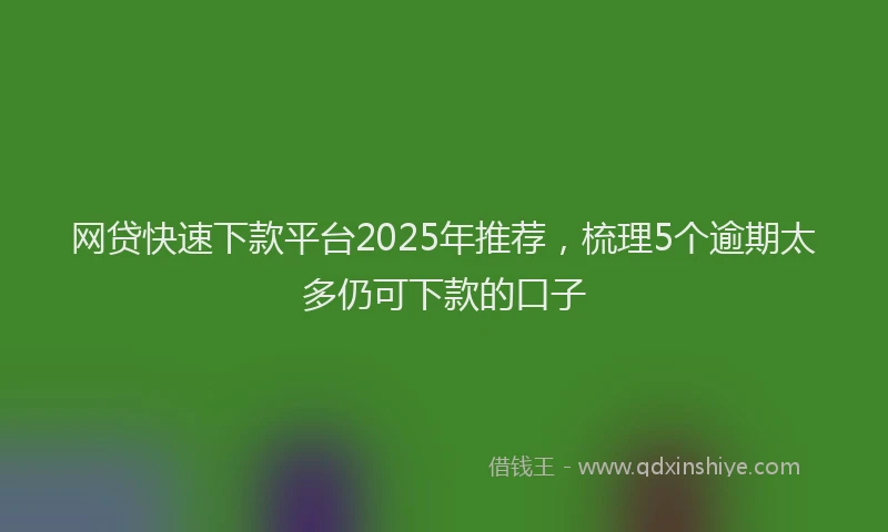 网贷快速下款平台2025年推荐，梳理5个逾期太多仍可下款的口子