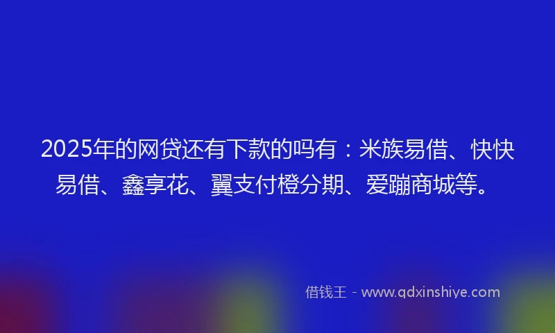 2025年的网贷还有下款的吗有：米族易借、快快易借、鑫享花、翼支付橙分期、爱蹦商城等。