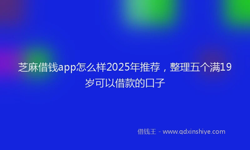 芝麻借钱app怎么样2025年推荐，整理五个满19岁可以借款的口子