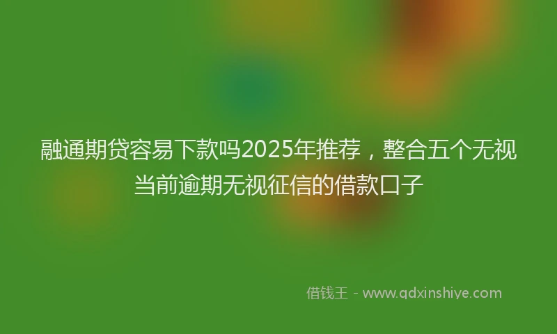 融通期贷容易下款吗2025年推荐，整合五个无视当前逾期无视征信的借款口子