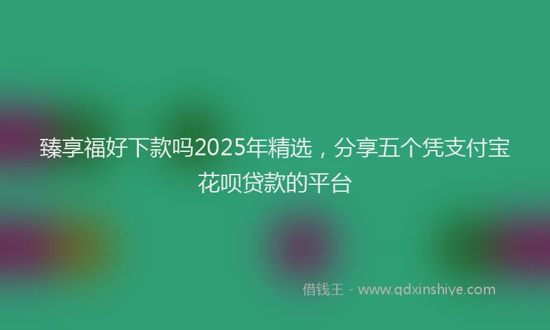 臻享福好下款吗2025年精选，分享五个凭支付宝花呗贷款的平台