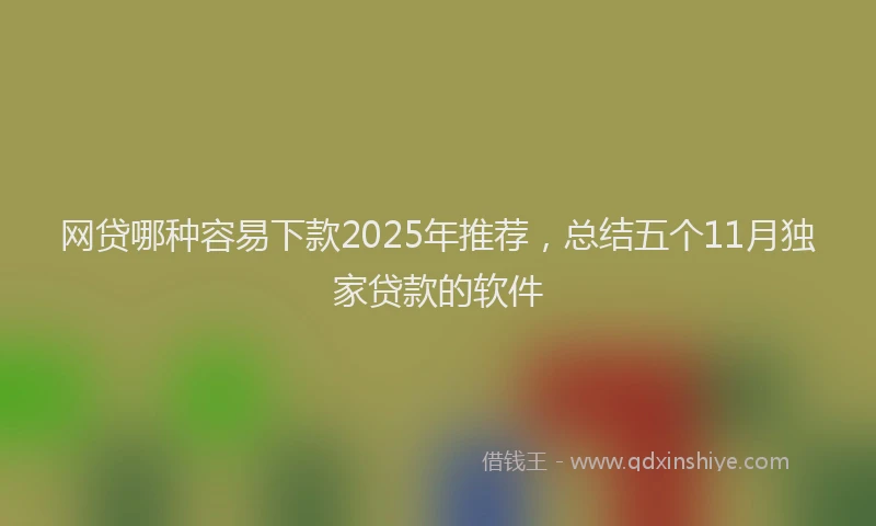 网贷哪种容易下款2025年推荐，总结五个11月独家贷款的软件