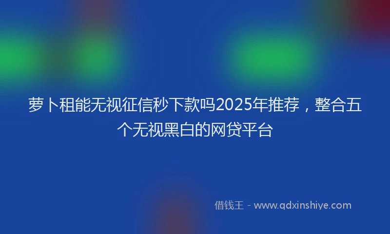 萝卜租能无视征信秒下款吗2025年推荐，整合五个无视黑白的网贷平台