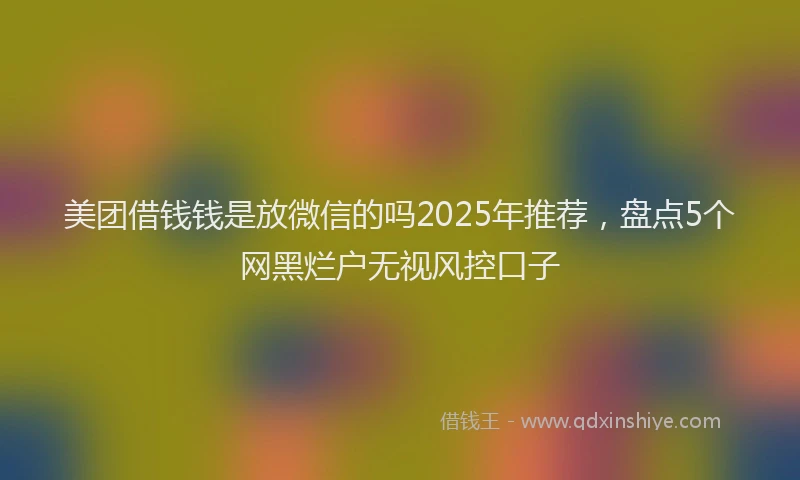 美团借钱钱是放微信的吗2025年推荐，盘点5个网黑烂户无视风控口子