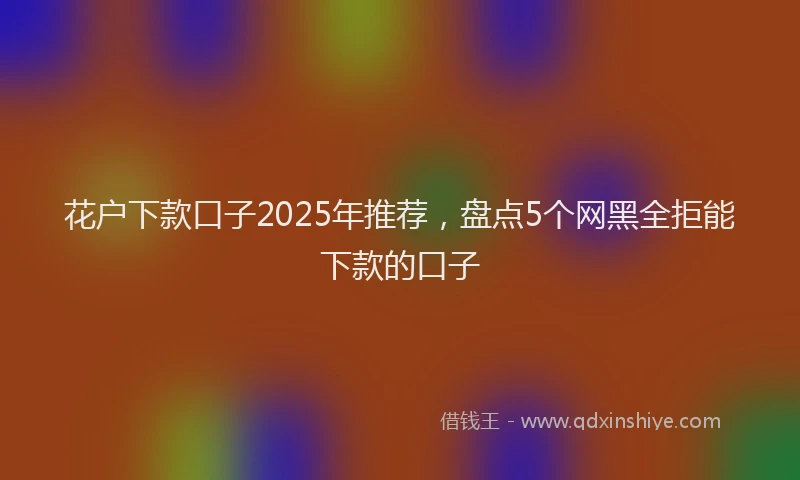 花户下款口子2025年推荐，盘点5个网黑全拒能下款的口子
