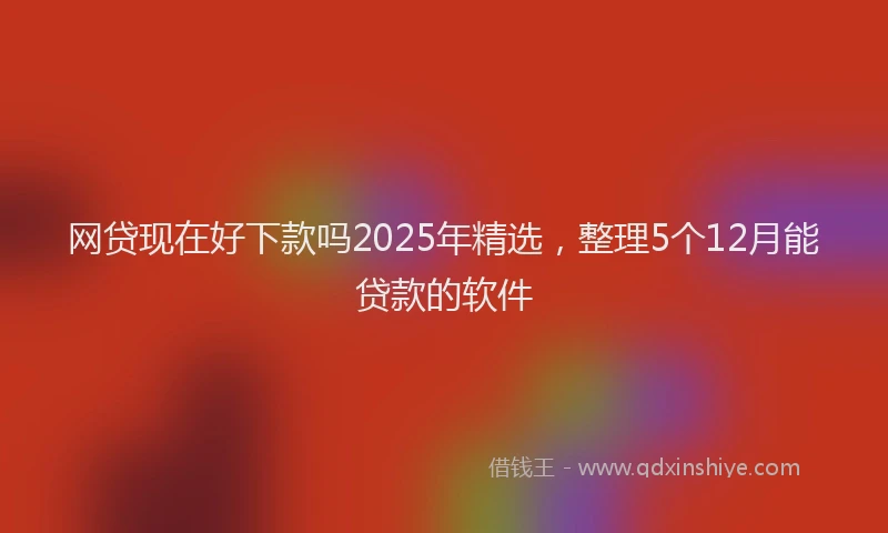 网贷现在好下款吗2025年精选，整理5个12月能贷款的软件