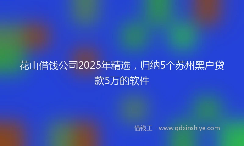花山借钱公司2025年精选，归纳5个苏州黑户贷款5万的软件