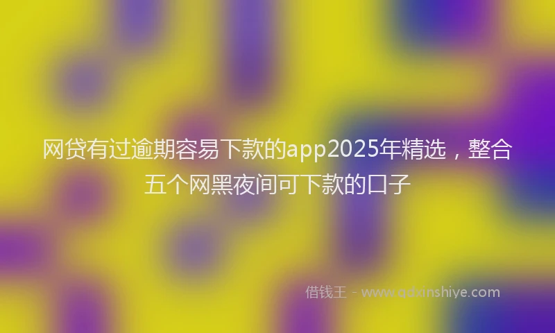 网贷有过逾期容易下款的app2025年精选，整合五个网黑夜间可下款的口子