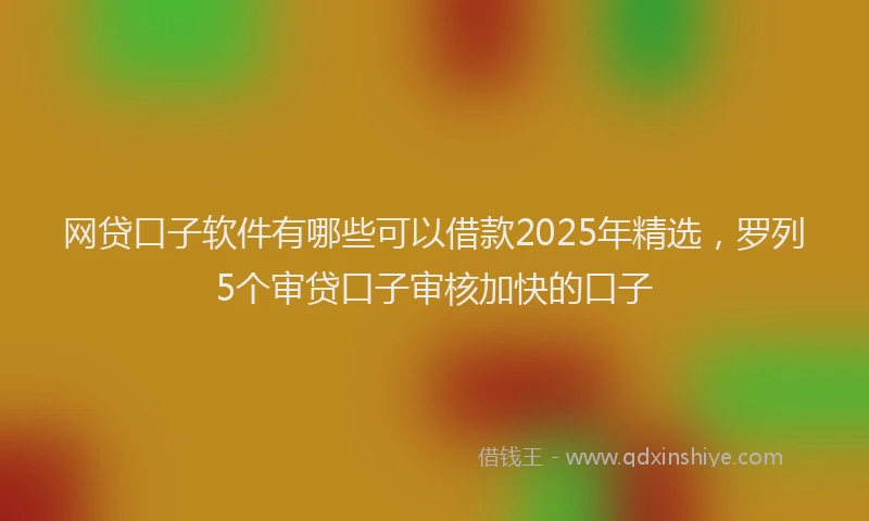 网贷口子软件有哪些可以借款2025年精选，罗列5个审贷口子审核加快的口子