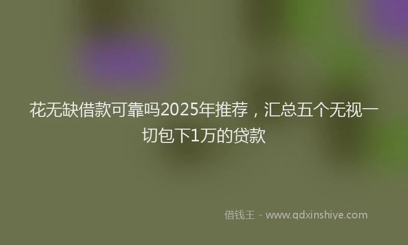 花无缺借款可靠吗2025年推荐，汇总五个无视一切包下1万的贷款