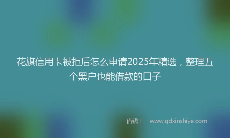 花旗信用卡被拒后怎么申请2025年精选，整理五个黑户也能借款的口子