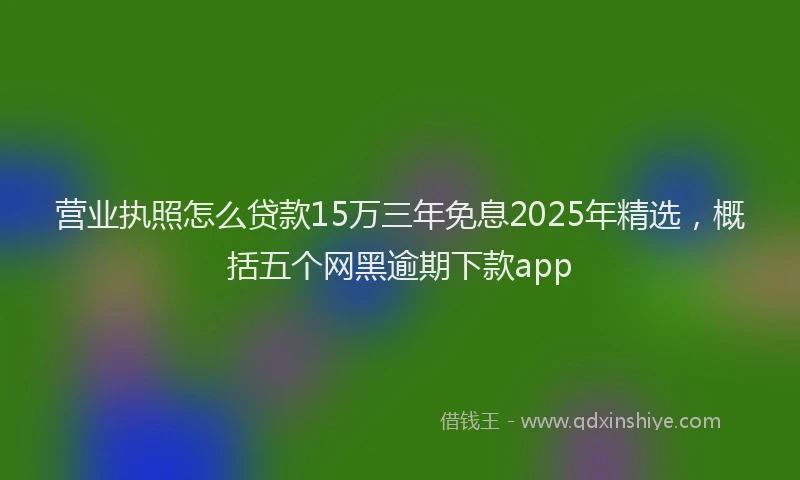 营业执照怎么贷款15万三年免息2025年精选，概括五个网黑逾期下款app