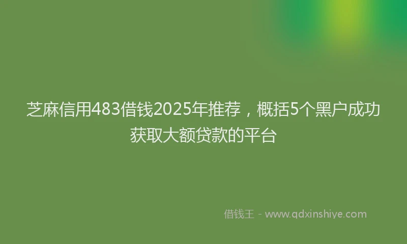 芝麻信用483借钱2025年推荐，概括5个黑户成功获取大额贷款的平台