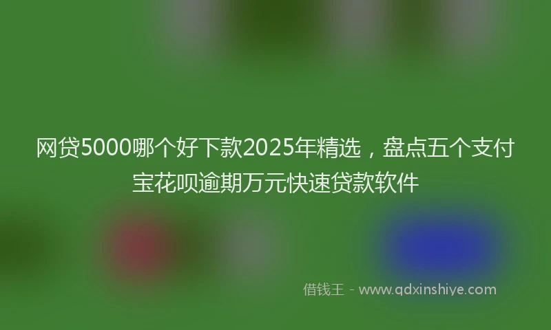 网贷5000哪个好下款2025年精选，盘点五个支付宝花呗逾期万元快速贷款软件