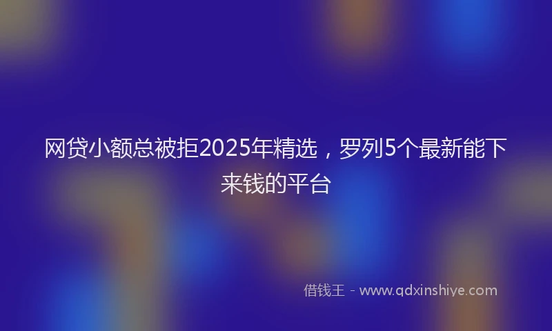网贷小额总被拒2025年精选，罗列5个最新能下来钱的平台