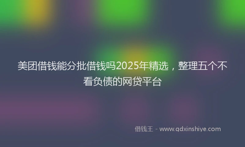 美团借钱能分批借钱吗2025年精选，整理五个不看负债的网贷平台