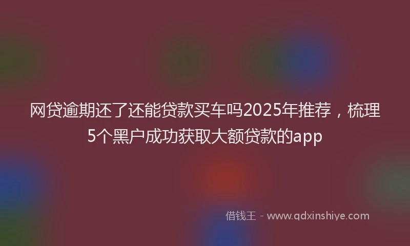网贷逾期还了还能贷款买车吗2025年推荐，梳理5个黑户成功获取大额贷款的app