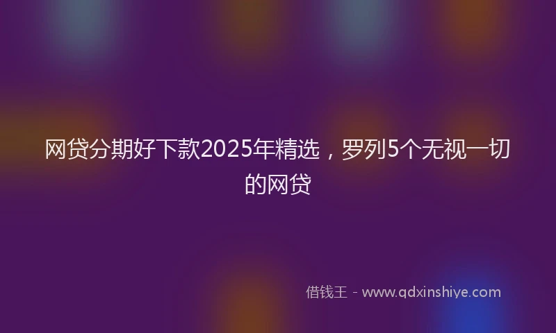 网贷分期好下款2025年精选，罗列5个无视一切的网贷