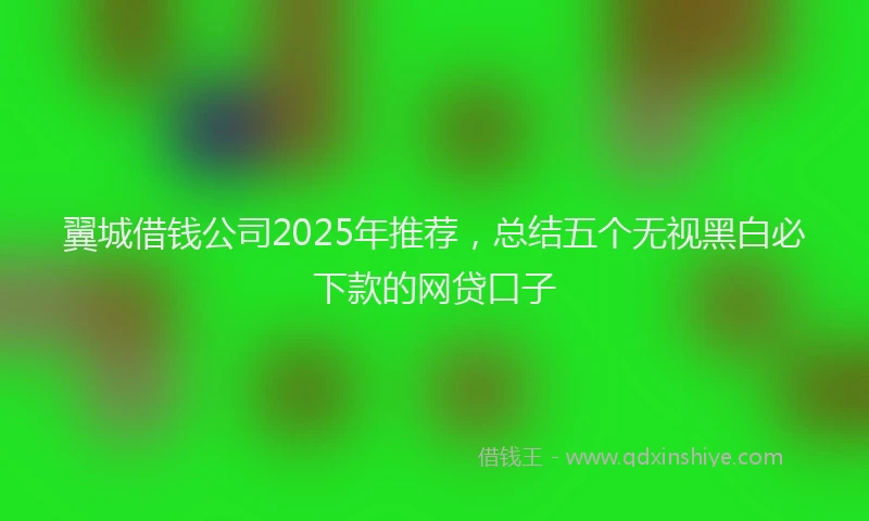 翼城借钱公司2025年推荐，总结五个无视黑白必下款的网贷口子