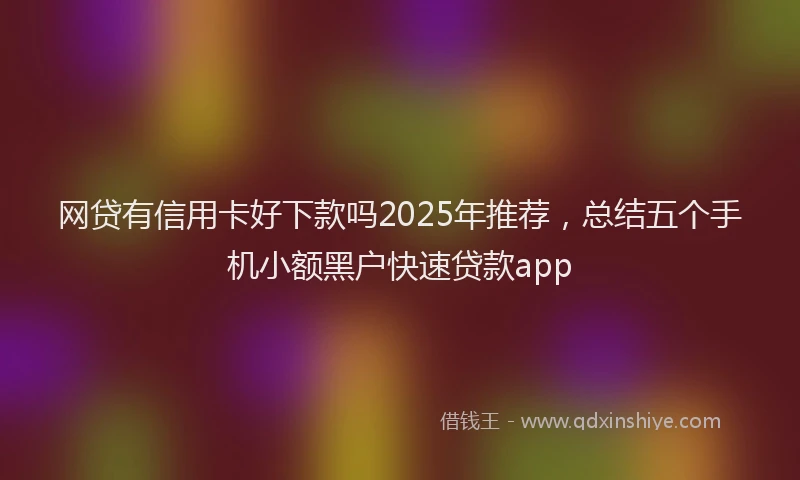 网贷有信用卡好下款吗2025年推荐，总结五个手机小额黑户快速贷款app