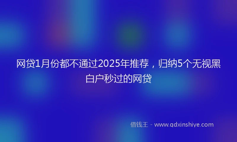 网贷1月份都不通过2025年推荐，归纳5个无视黑白户秒过的网贷