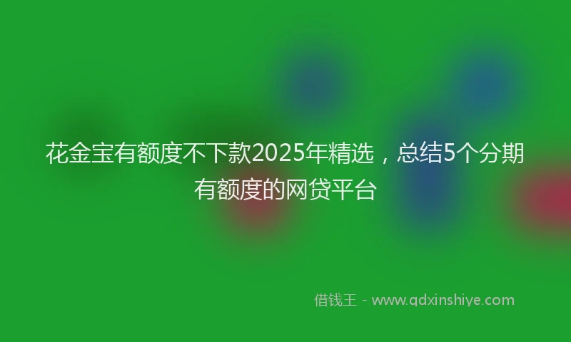 花金宝有额度不下款2025年精选，总结5个分期有额度的网贷平台