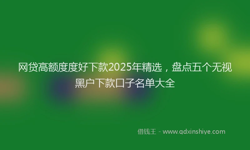网贷高额度度好下款2025年精选，盘点五个无视黑户下款口子名单大全