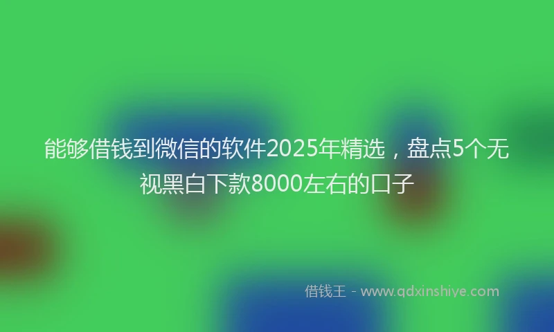 能够借钱到微信的软件2025年精选，盘点5个无视黑白下款8000左右的口子