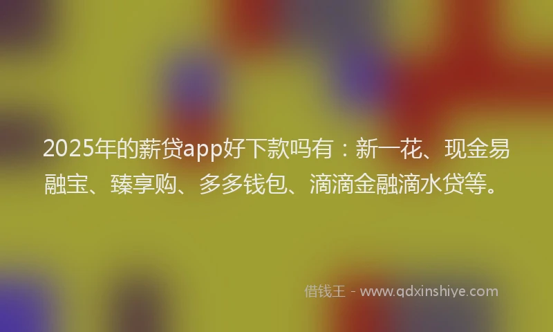 2025年的薪贷app好下款吗有：新一花、现金易融宝、臻享购、多多钱包、滴滴金融滴水贷等。