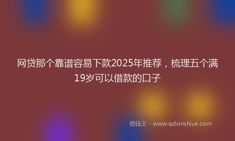 网贷那个靠谱容易下款2025年推荐，梳理五个满19岁可以借款的口子