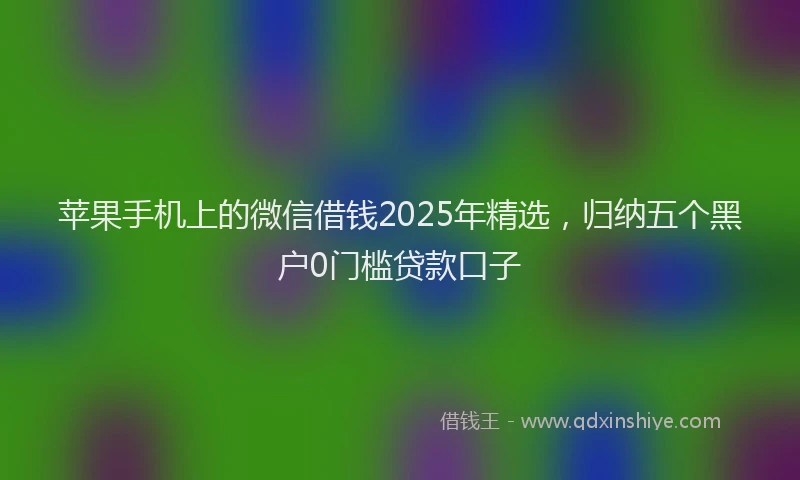苹果手机上的微信借钱2025年精选，归纳五个黑户0门槛贷款口子