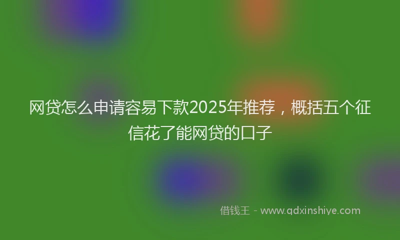 网贷怎么申请容易下款2025年推荐，概括五个征信花了能网贷的口子