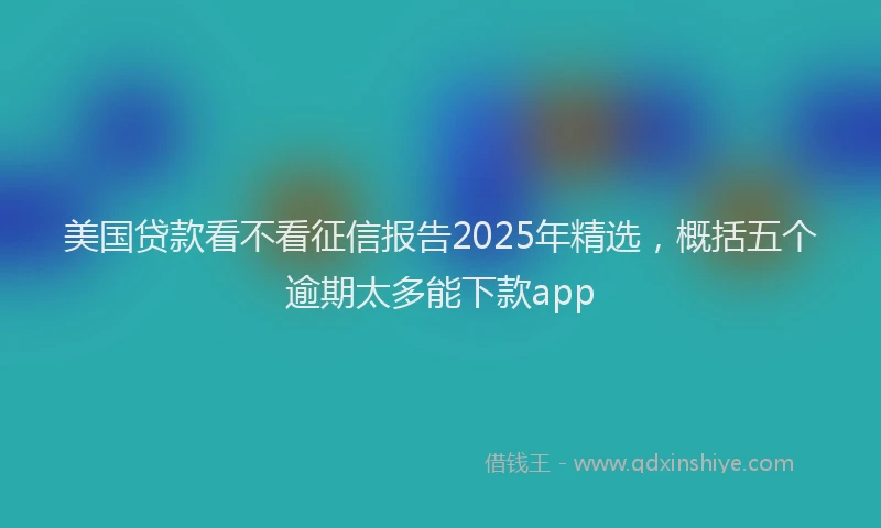 美国贷款看不看征信报告2025年精选，概括五个逾期太多能下款app