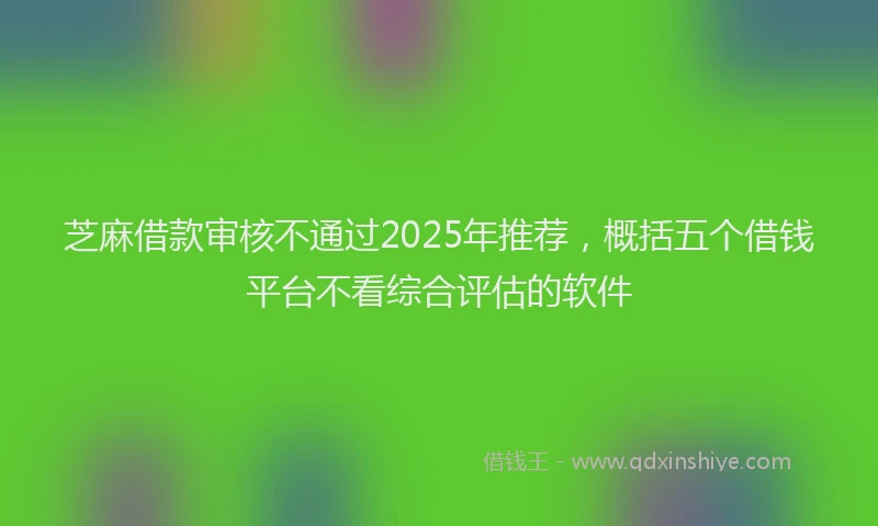 芝麻借款审核不通过2025年推荐，概括五个借钱平台不看综合评估的软件