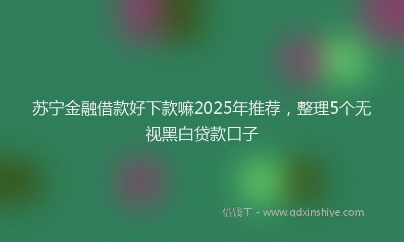 苏宁金融借款好下款嘛2025年推荐，整理5个无视黑白贷款口子