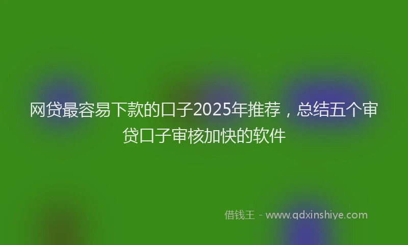 网贷最容易下款的口子2025年推荐，总结五个审贷口子审核加快的软件