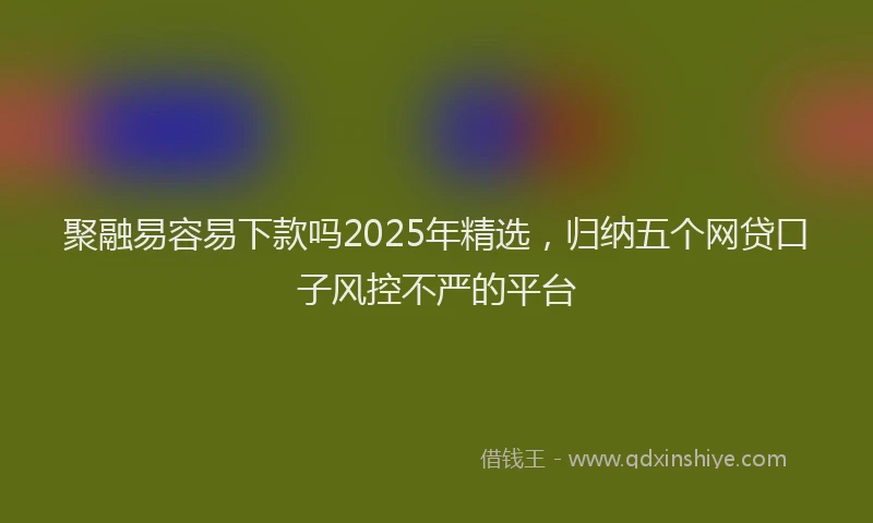 聚融易容易下款吗2025年精选，归纳五个网贷口子风控不严的平台