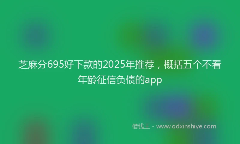 芝麻分695好下款的2025年推荐，概括五个不看年龄征信负债的app