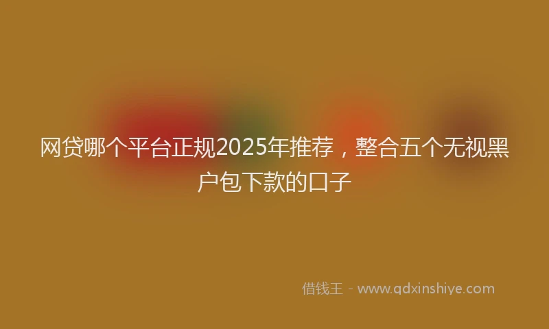 网贷哪个平台正规2025年推荐，整合五个无视黑户包下款的口子