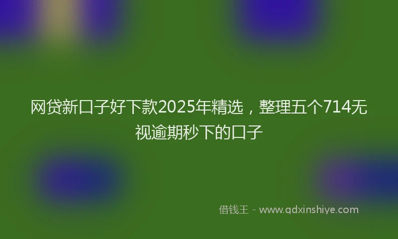 网贷新口子好下款2025年精选，整理五个714无视逾期秒下的口子