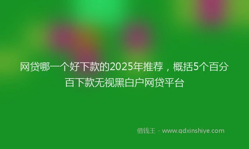 网贷哪一个好下款的2025年推荐，概括5个百分百下款无视黑白户网贷平台
