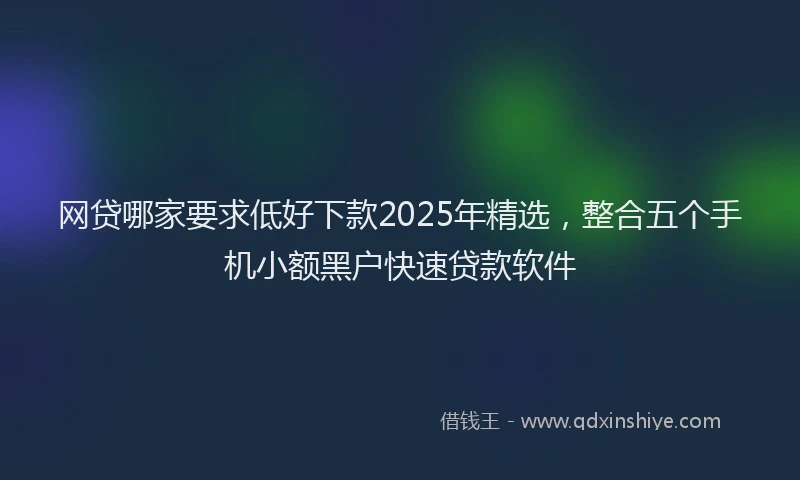 网贷哪家要求低好下款2025年精选，整合五个手机小额黑户快速贷款软件