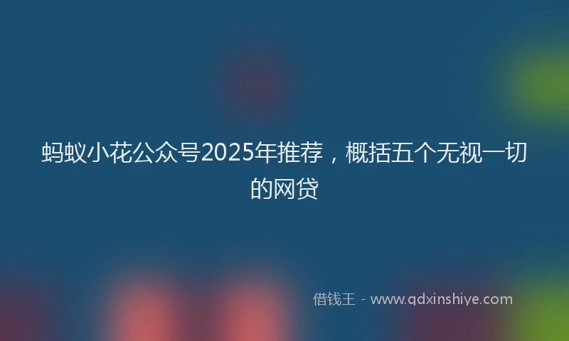 蚂蚁小花公众号2025年推荐，概括五个无视一切的网贷