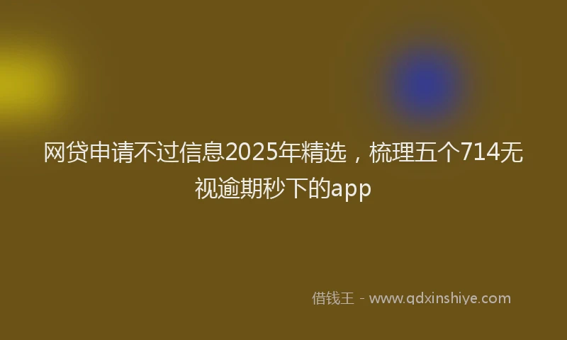 网贷申请不过信息2025年精选，梳理五个714无视逾期秒下的app